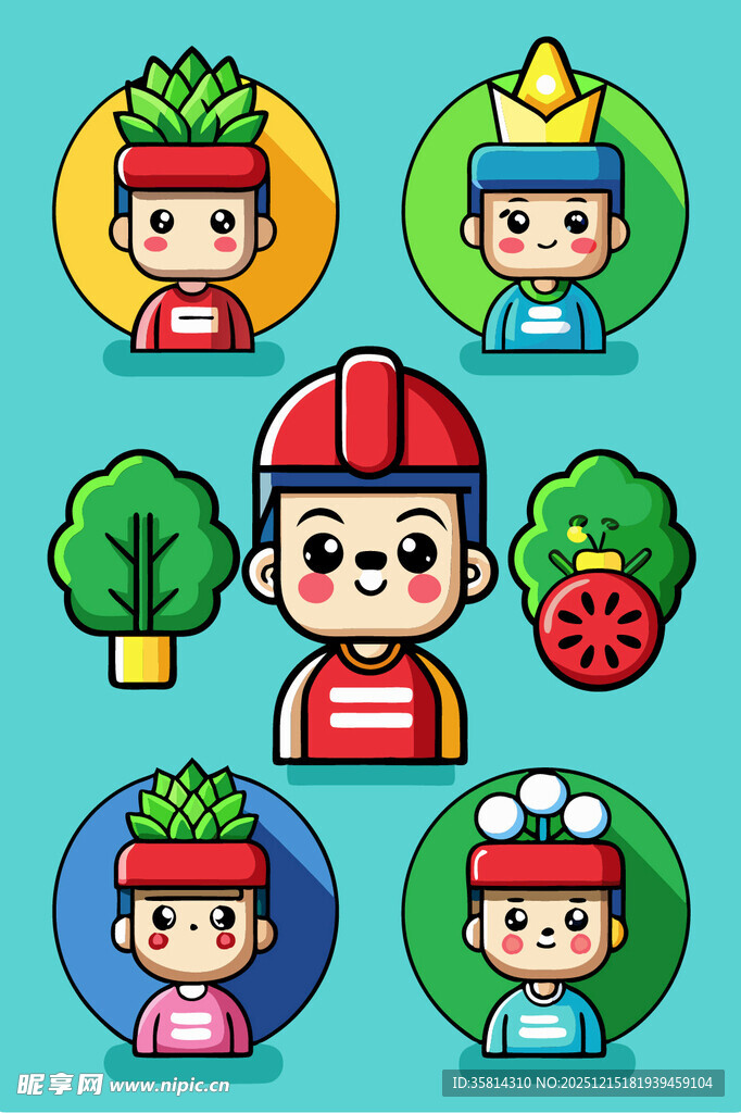 卡通蔬菜拟人形象集合