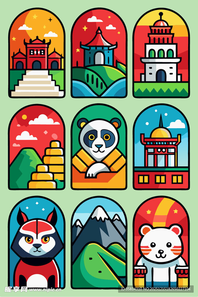 各国地标与萌宠形象集合