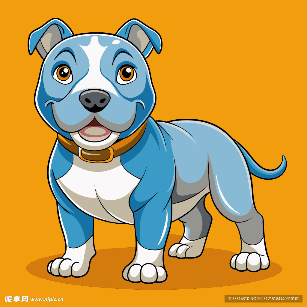 可爱蓝白小狗卡通形象