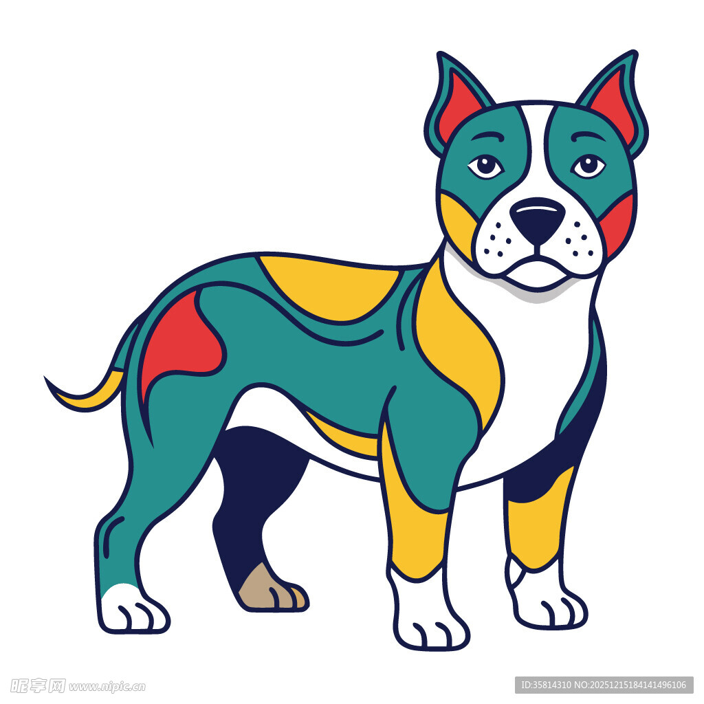 彩色斑点狗卡通形象