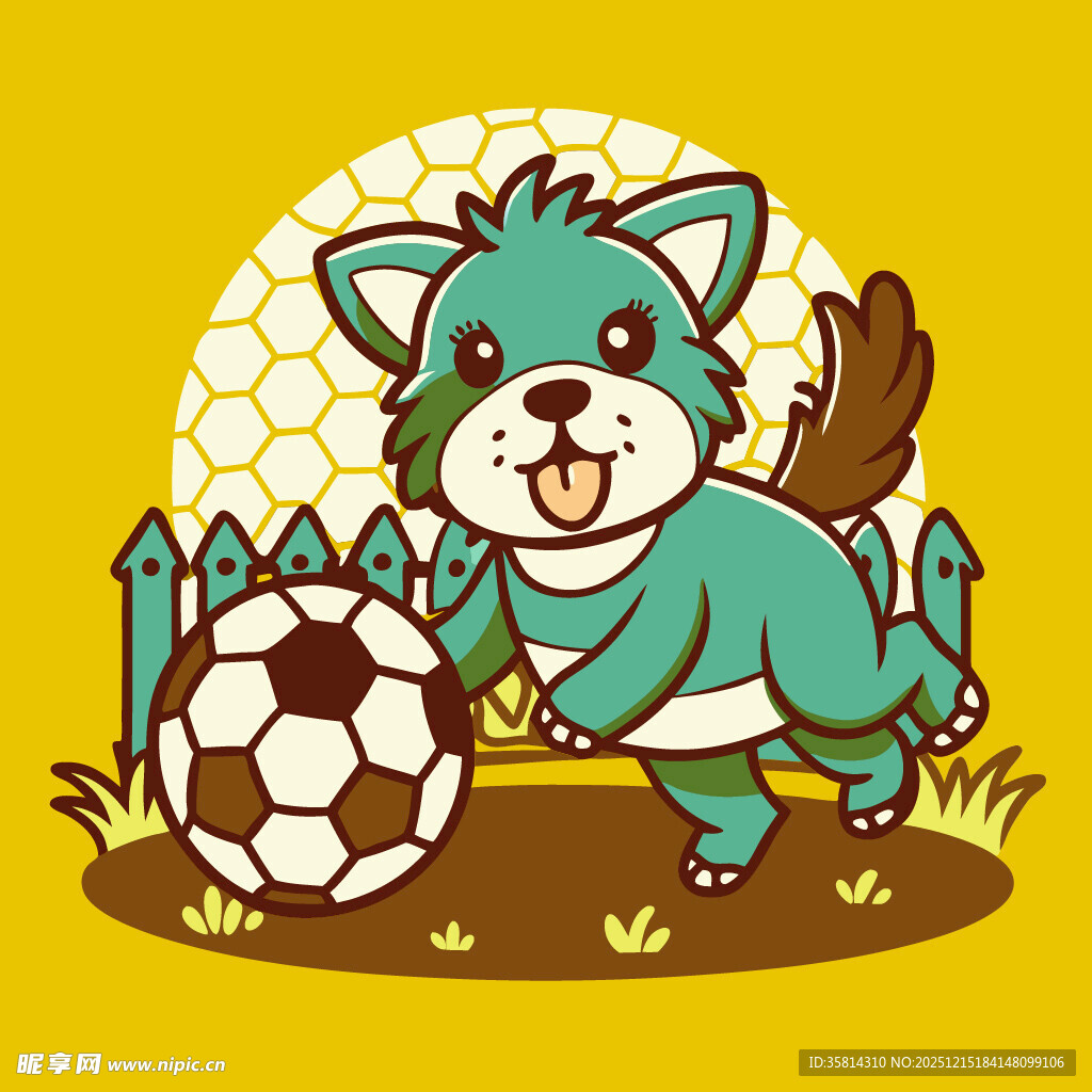 踢球的可爱小狐狸