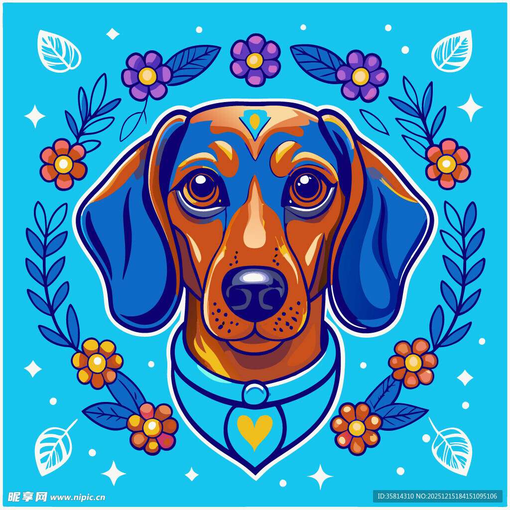 彩绘腊肠犬的梦幻装饰