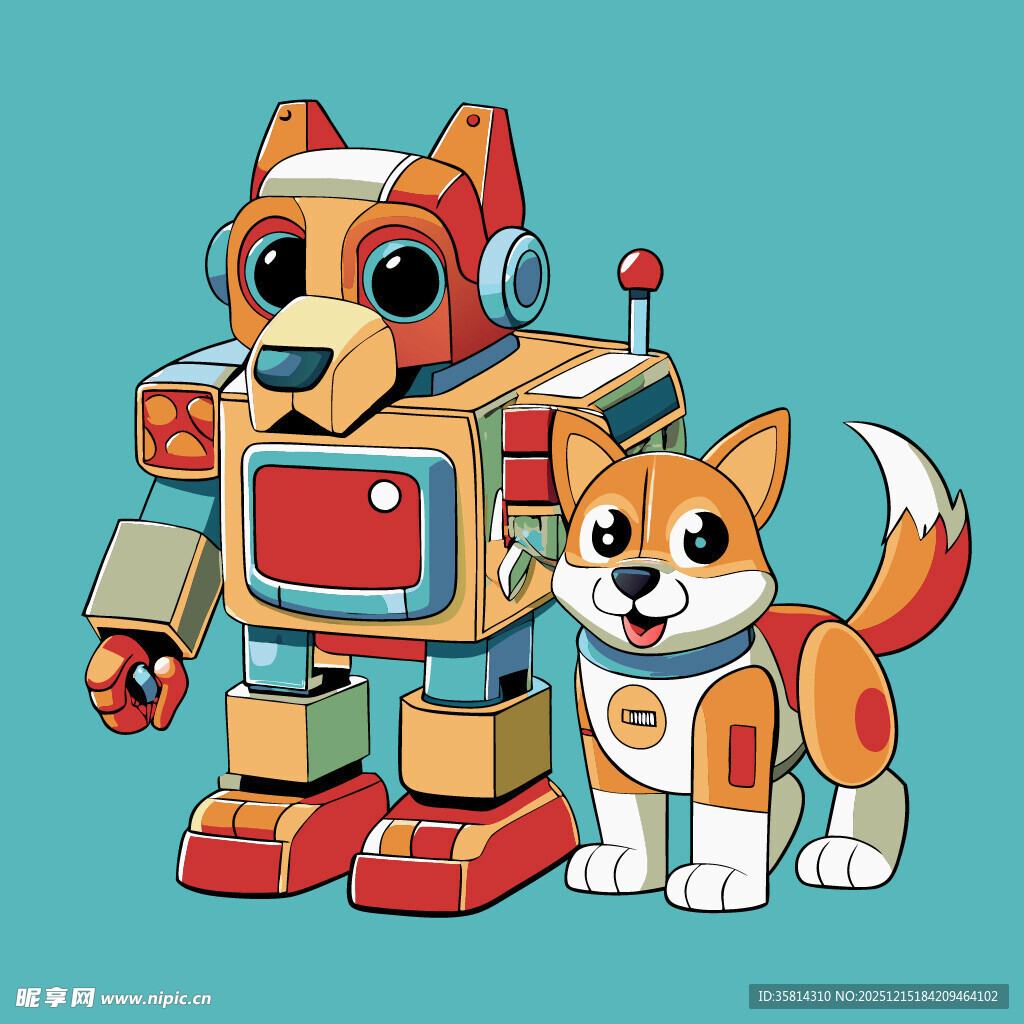 机器狗与真狗的可爱同框