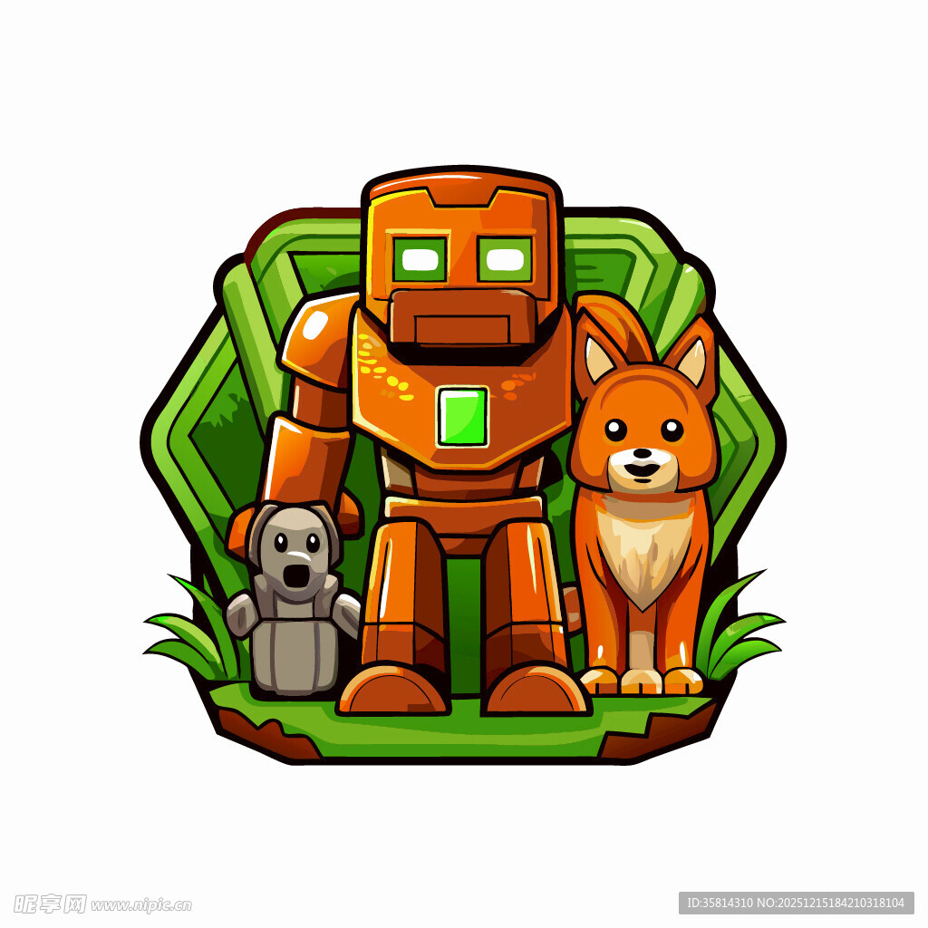 机器人与宠物的温馨画面