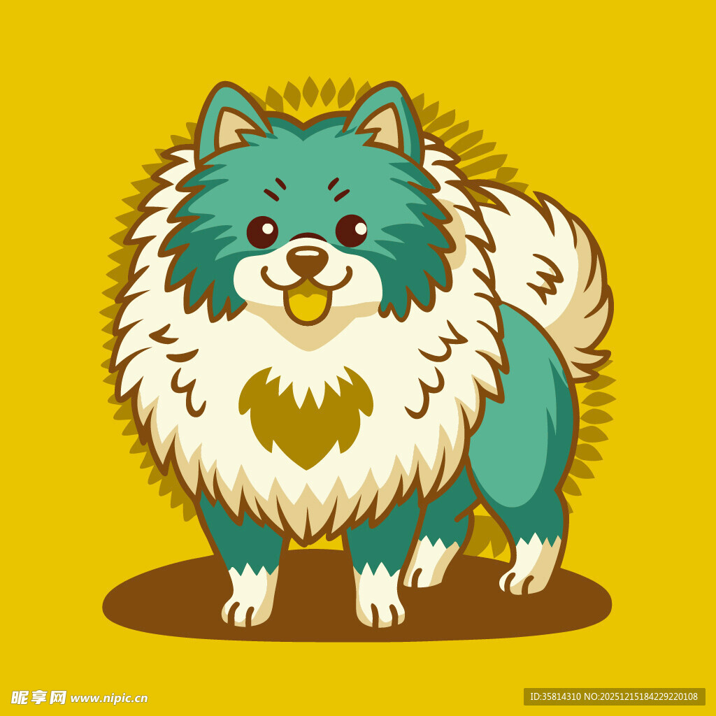 可爱的卡通小狗