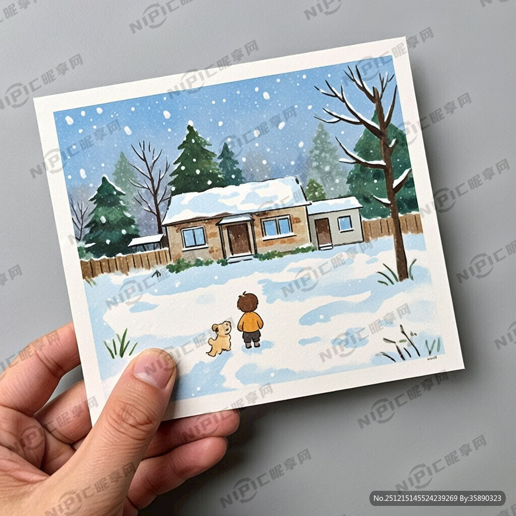 漫天大雪为背景