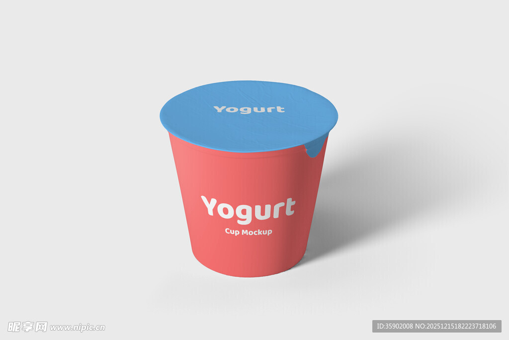 红色酸奶杯包装设计