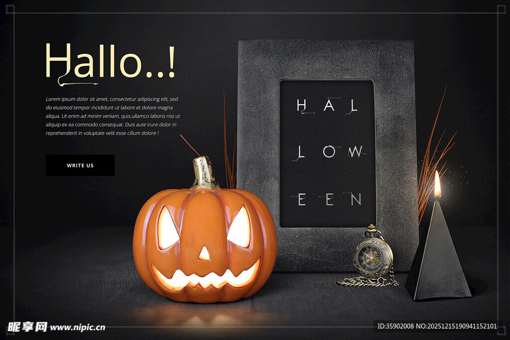 南瓜灯营造的万圣节氛围