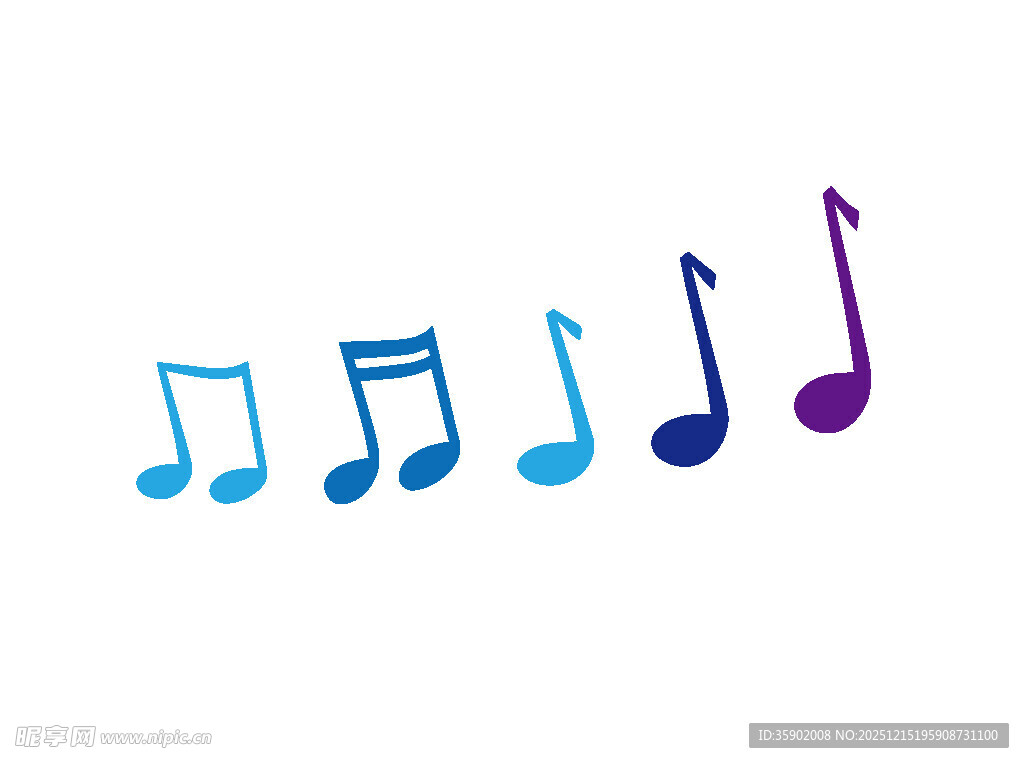 彩色音乐音符排列