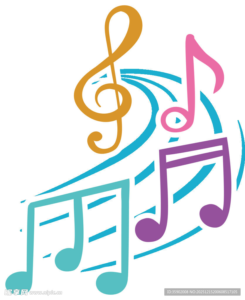 多彩音乐音符艺术图案