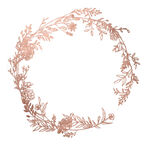 玫瑰金植物花环装饰图案