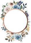 花卉环绕的圆形装饰框