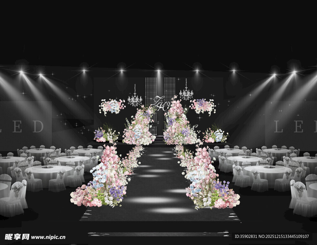 浪漫花卉主题婚礼现场布置