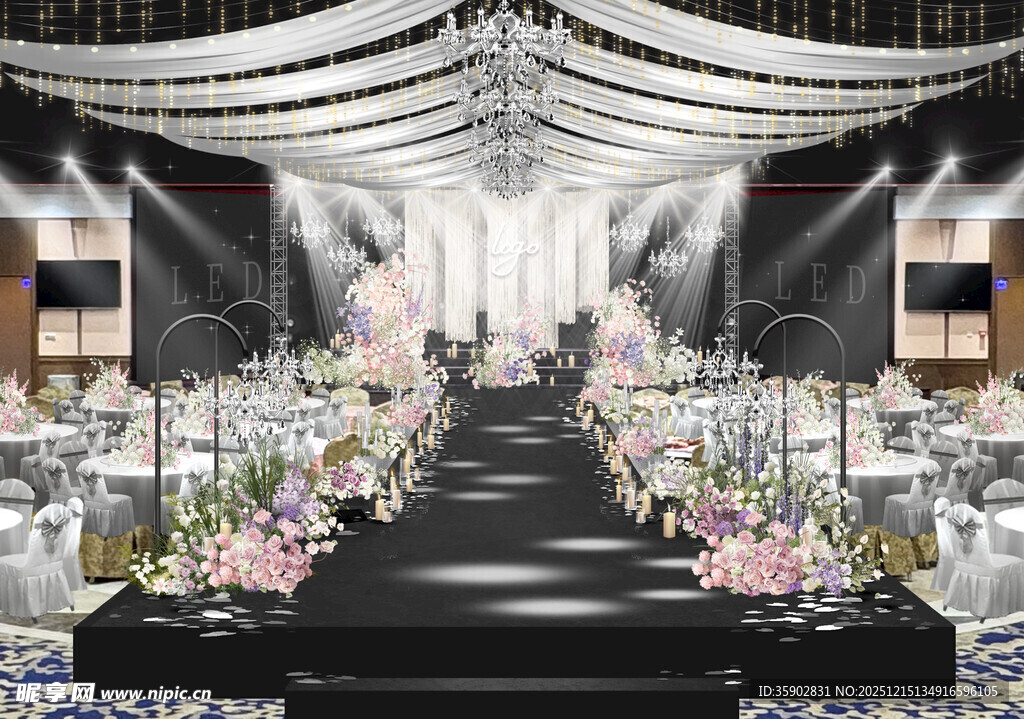 浪漫梦幻婚礼现场布置