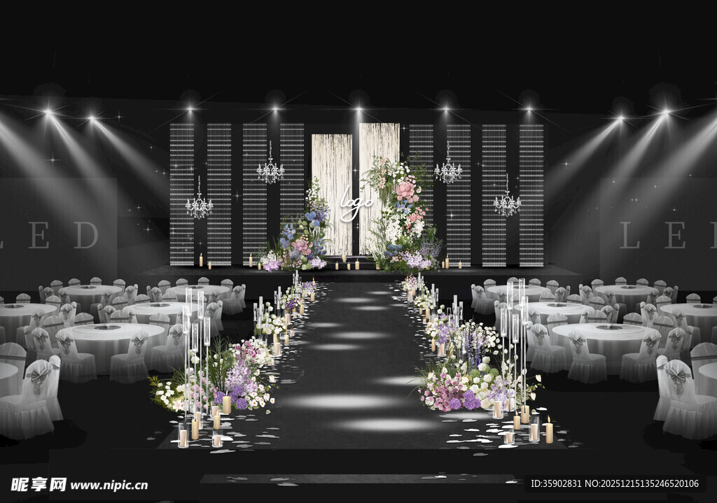 浪漫奢华婚礼现场布置