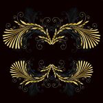 金色华丽对称花纹装饰图案