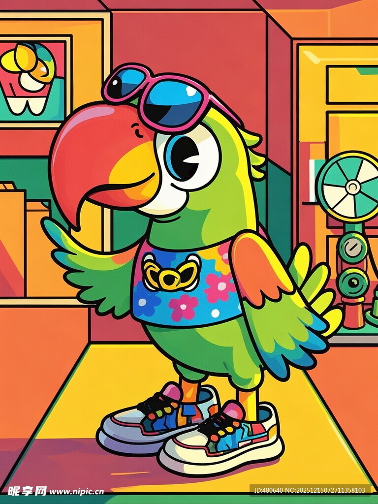 时尚鹦鹉潮流穿搭秀