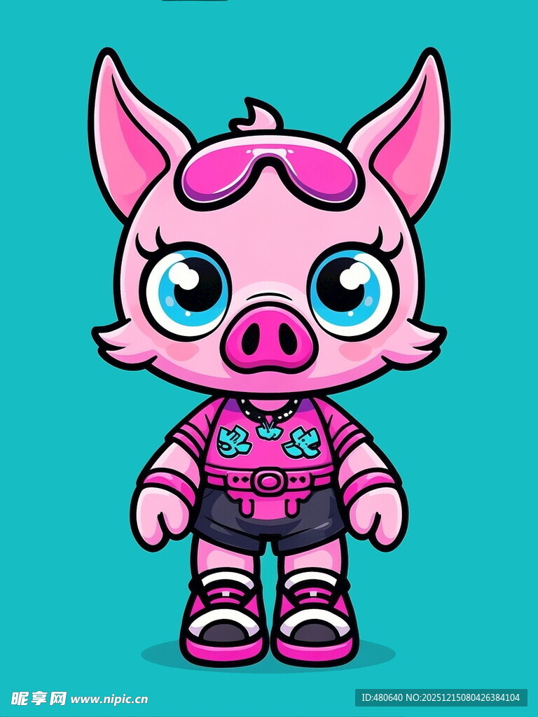 时尚可爱的卡通小猪形象