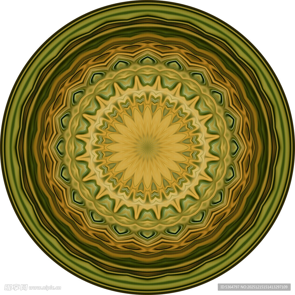 圆形绚丽花纹图案