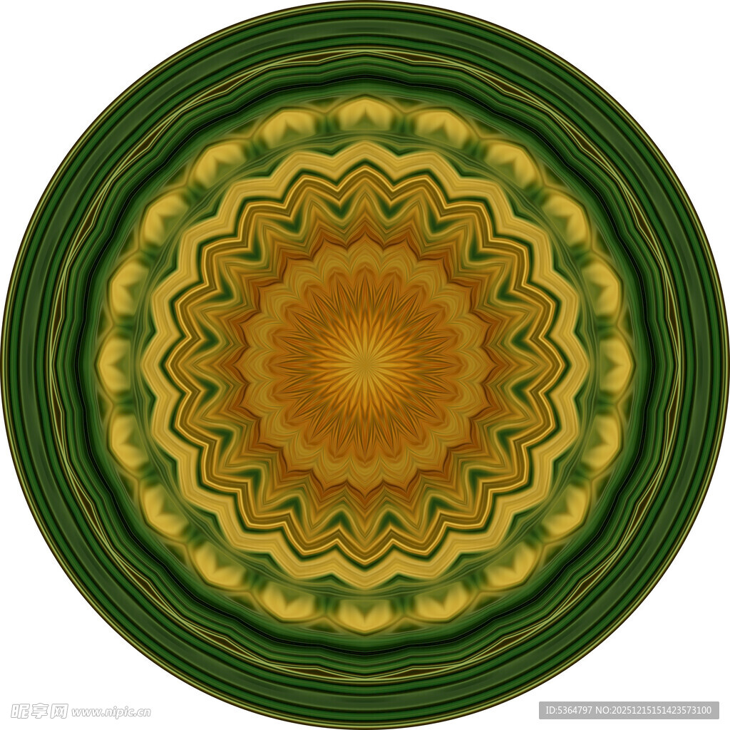 圆形多彩曼陀罗图案