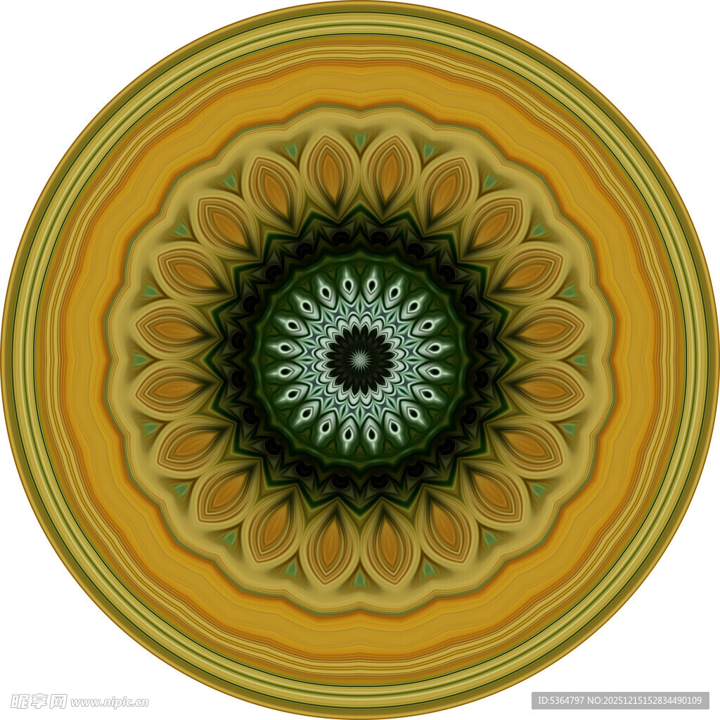 圆形绚丽花纹图案