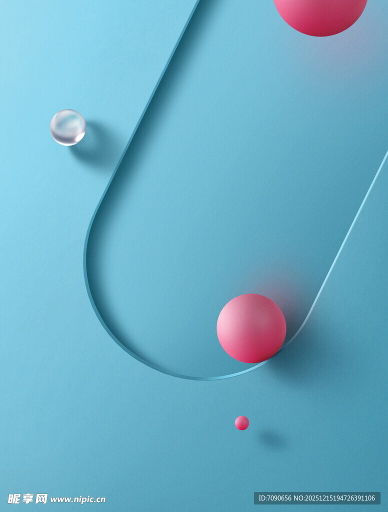 蓝色背景上的多彩圆球