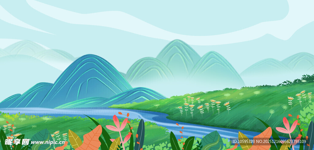 美丽山水田园风光