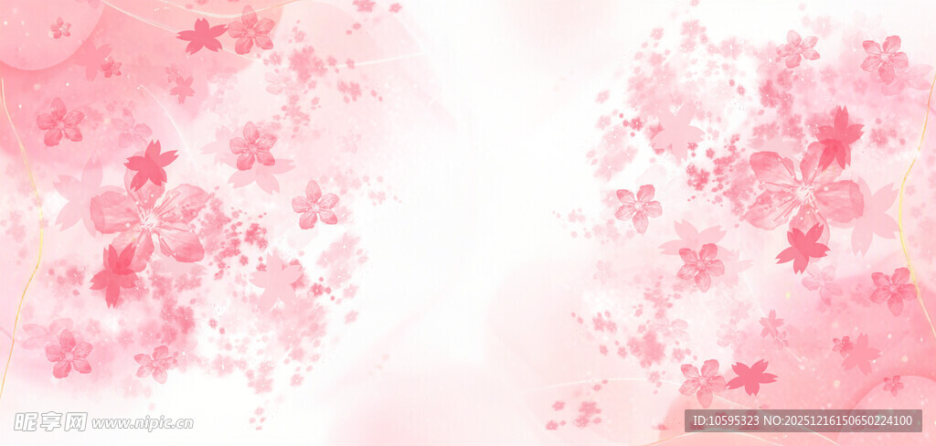 梦幻粉色樱花背景图