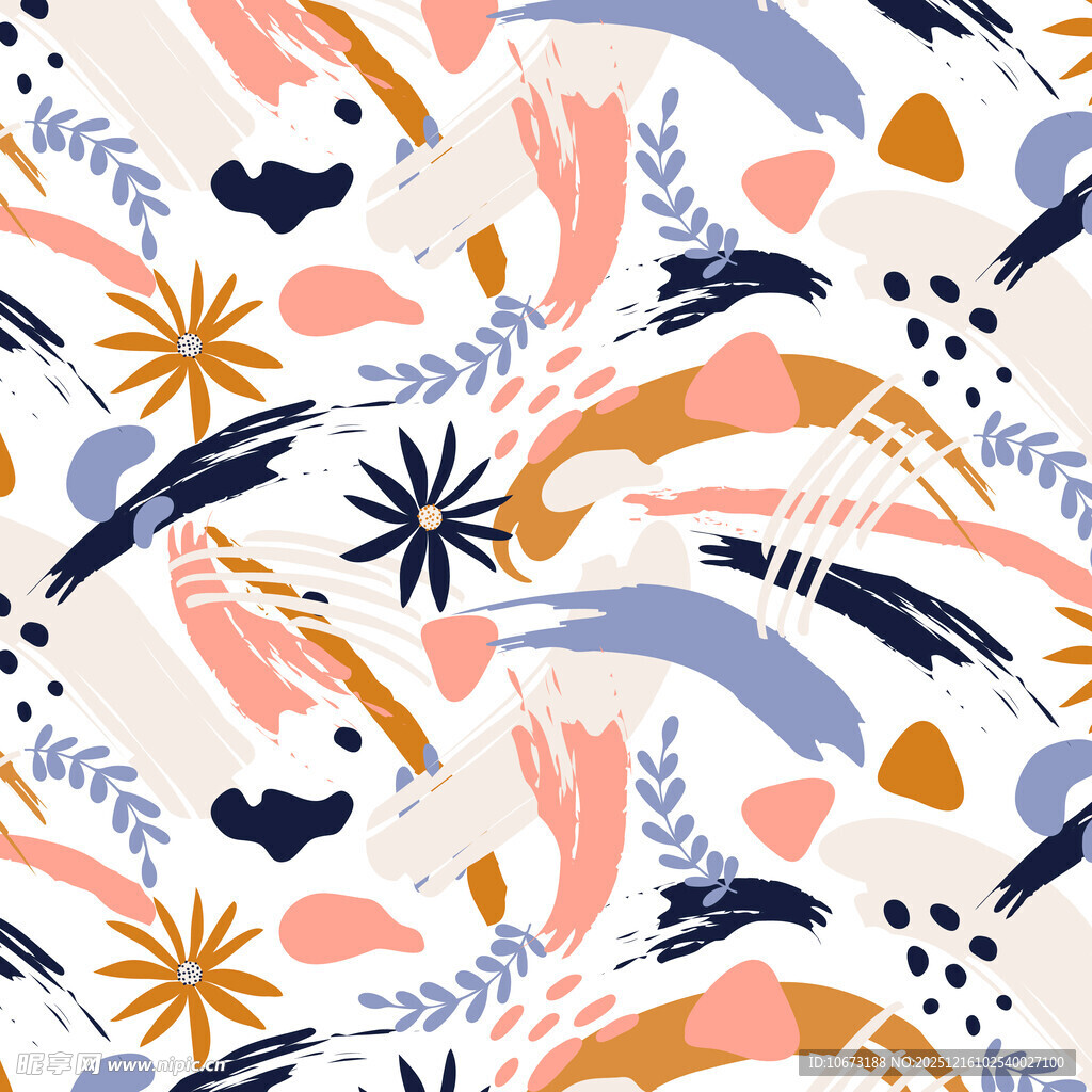 抽象几何花卉图案背景