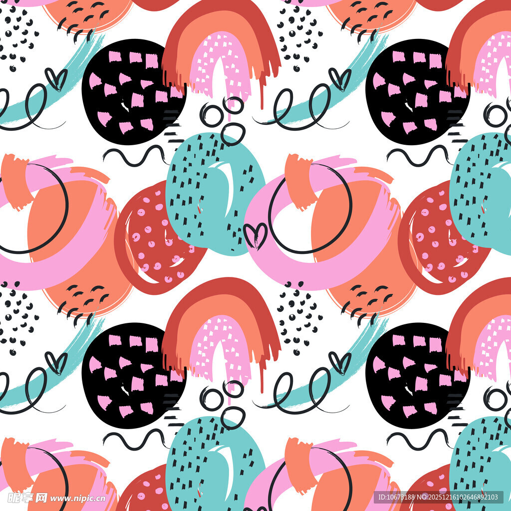 多彩波点几何图案背景