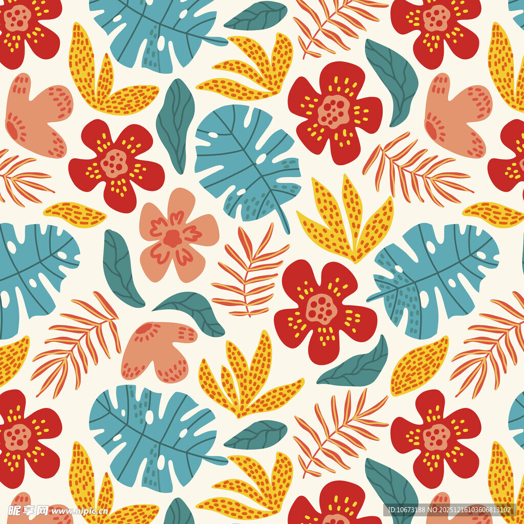 热带花卉图案背景