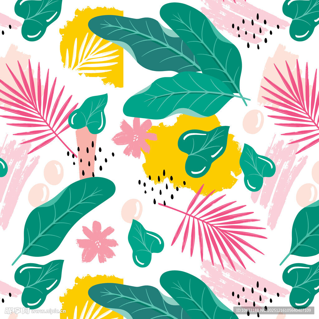 热带植物花卉图案背景