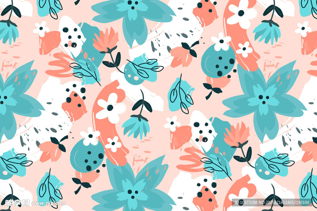 清新花卉图案背景设计