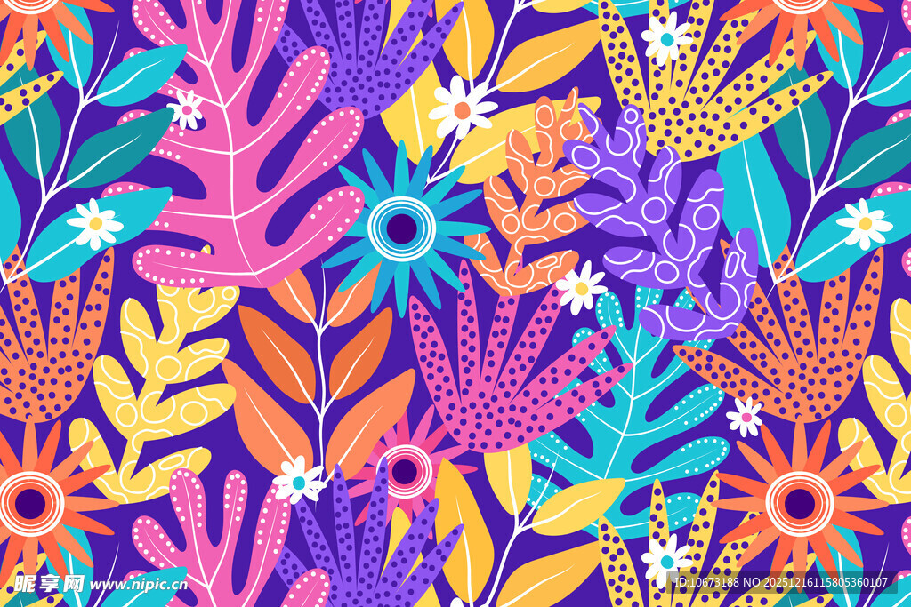 缤纷多彩的花卉图案设计