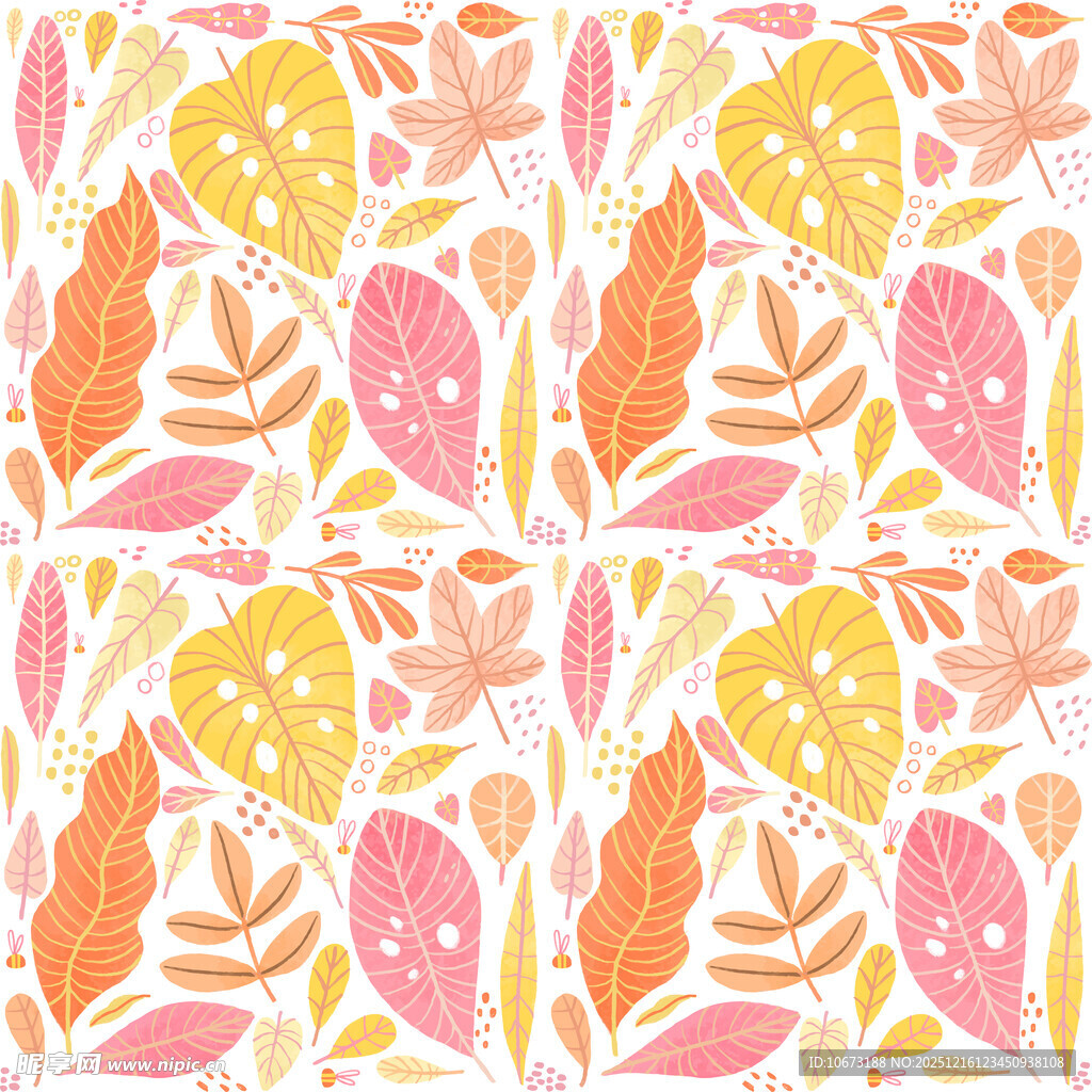 手绘多彩花卉图案背景