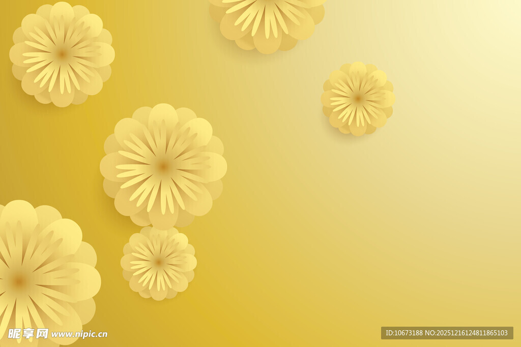黄色花朵背景装饰图