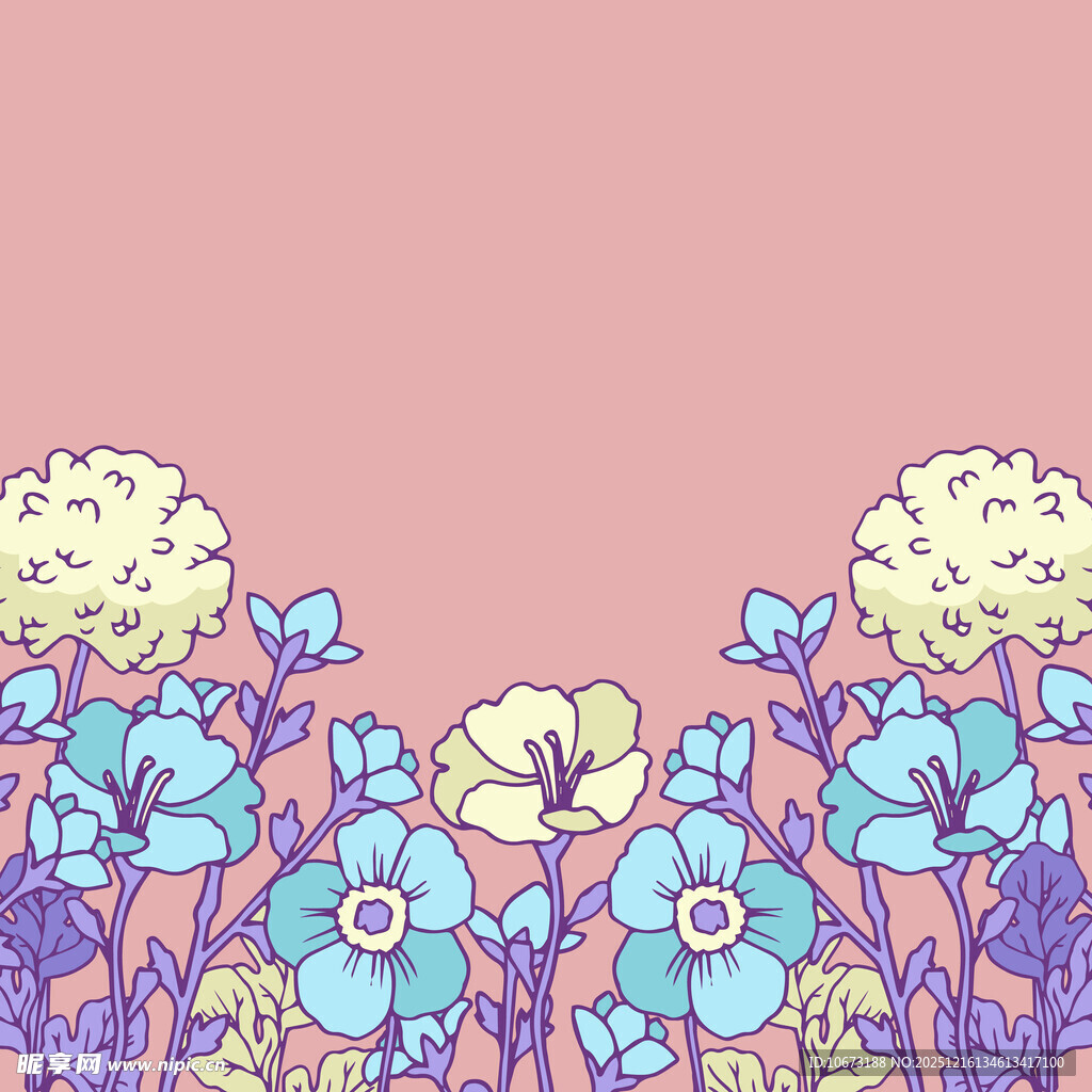 手绘花卉图案背景