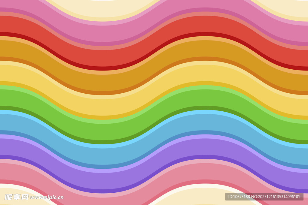 多彩波浪条纹背景图案