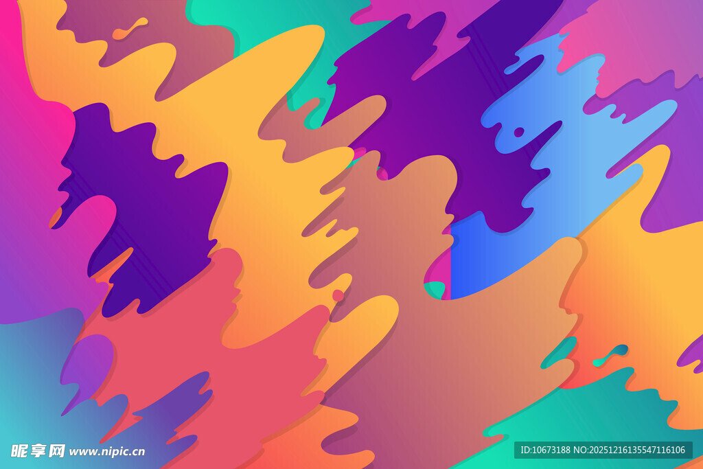 多彩抽象色块艺术图案