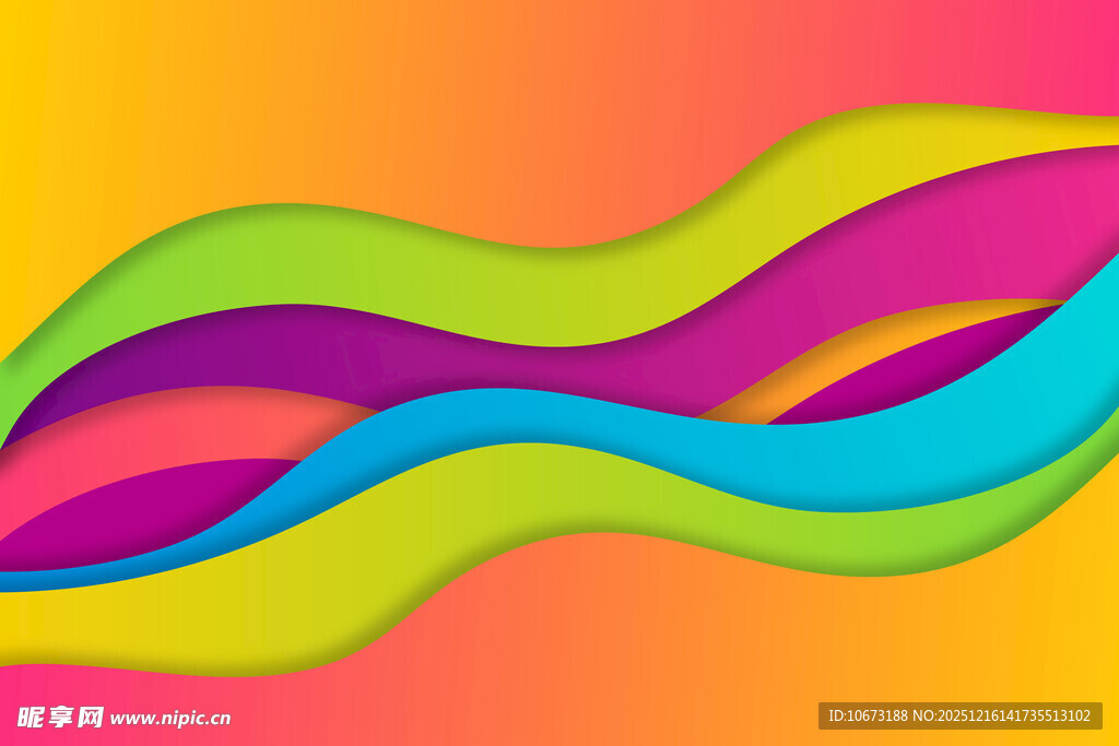 多彩波浪抽象背景图案