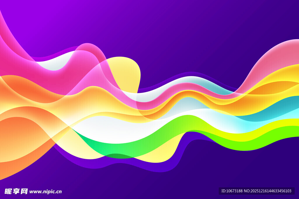 多彩波浪抽象背景图案