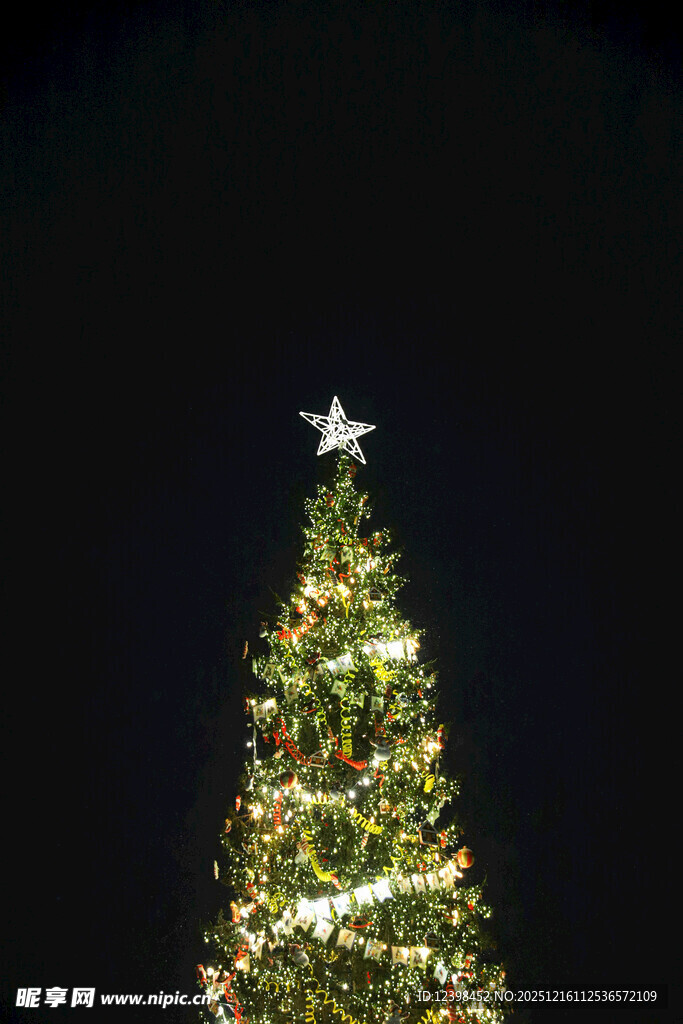 璀璨圣诞树点亮节日氛围