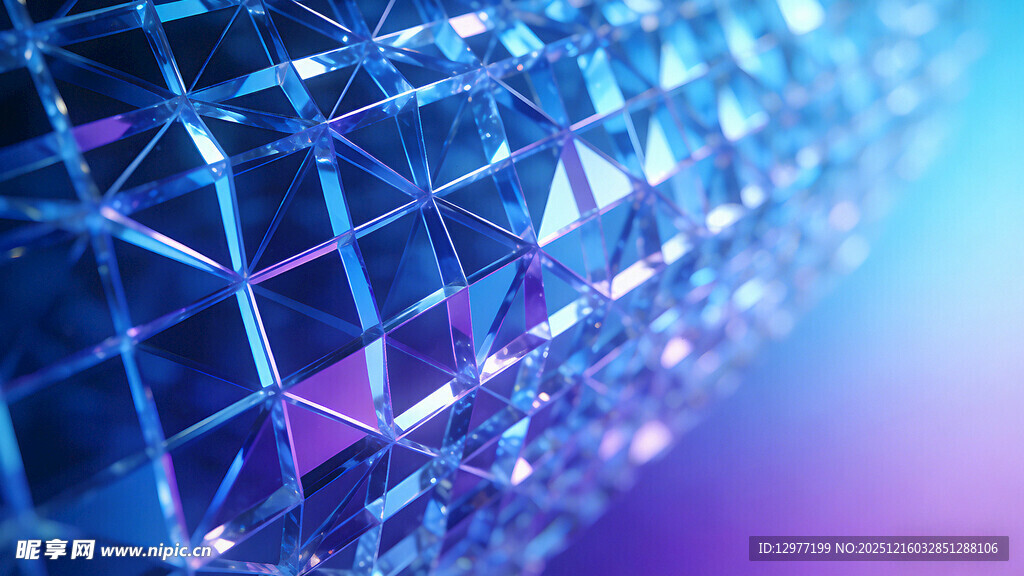 科技感几何晶体结构背景