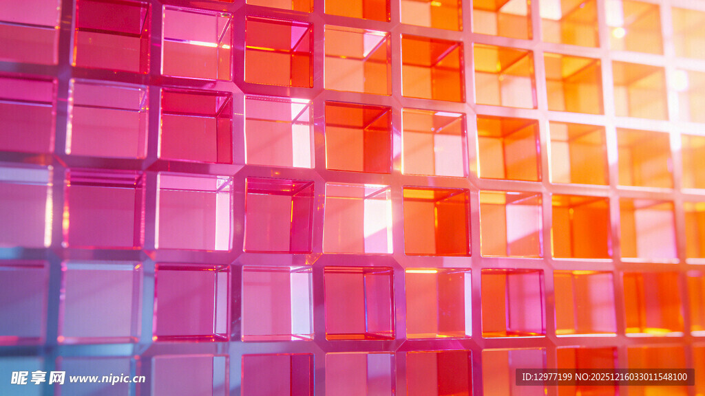 多彩方块拼接抽象背景图