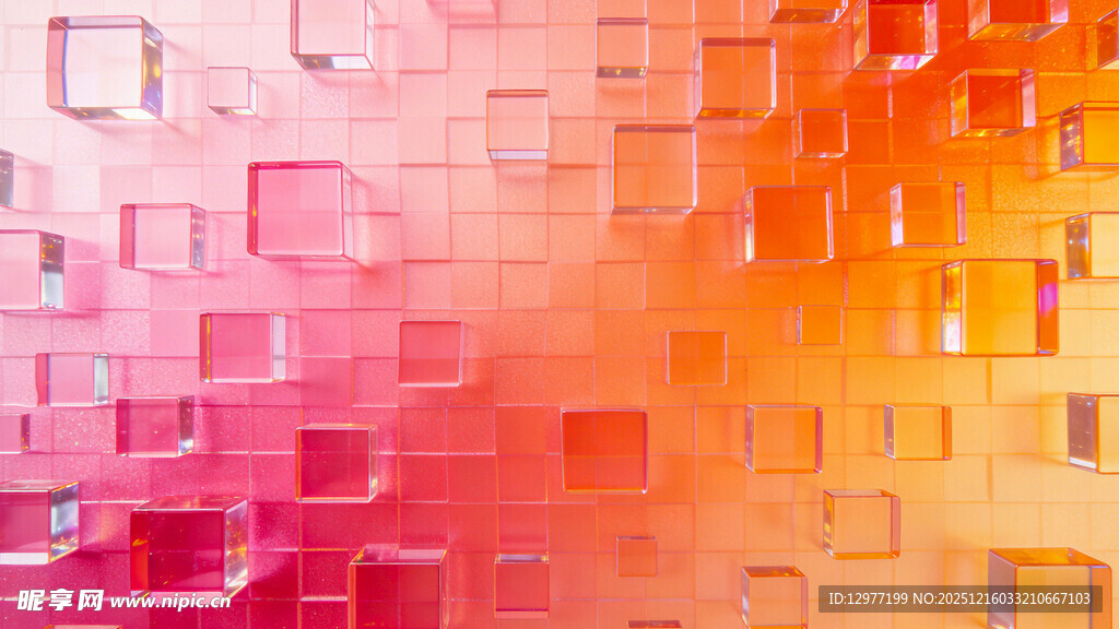 渐变彩色方块背景纹理