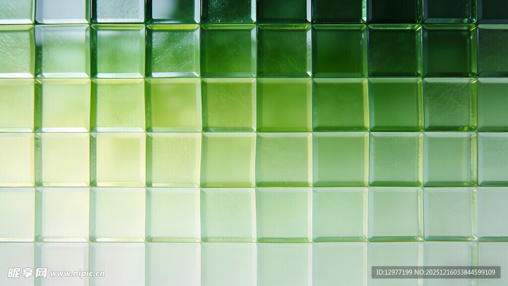 绿色渐变玻璃马赛克背景