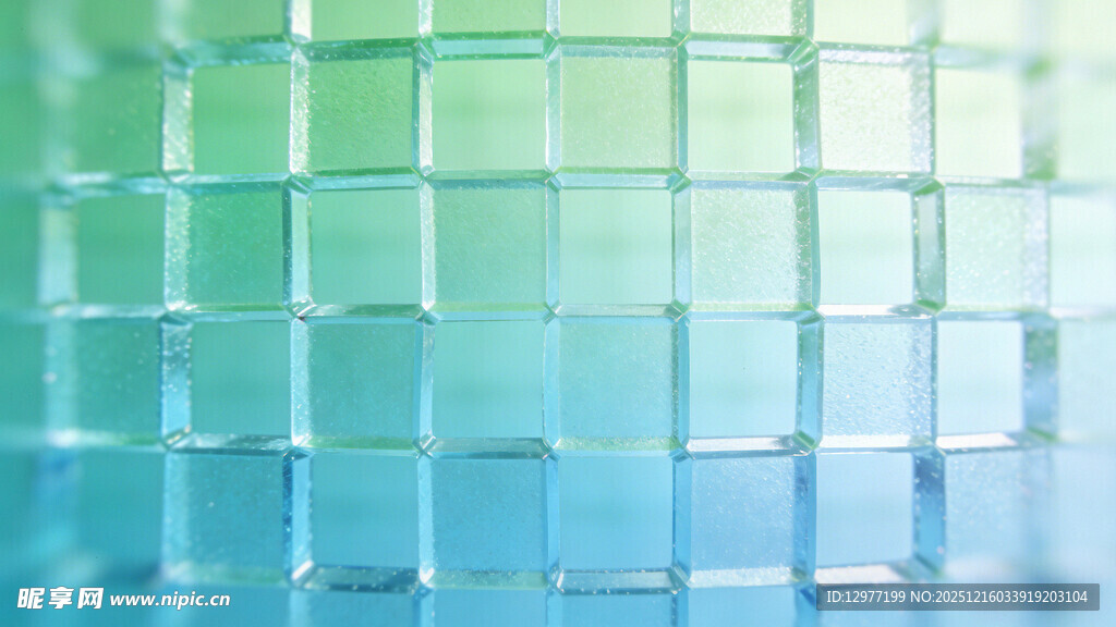 蓝绿色玻璃马赛克纹理