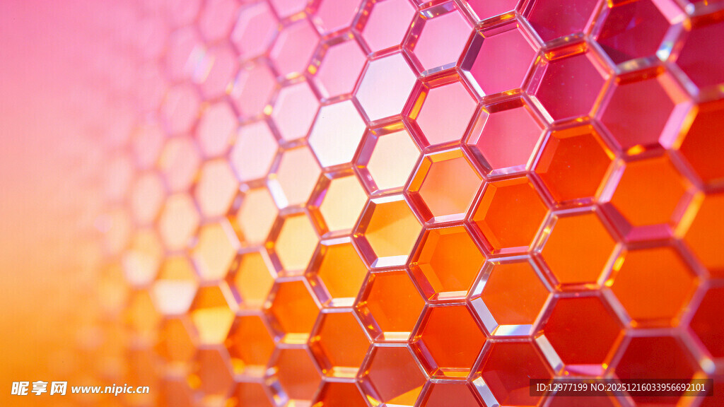 多彩六边形蜂巢纹理图案