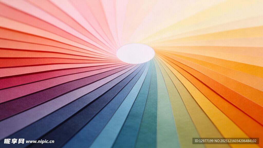 绚丽放射状彩色光线背景