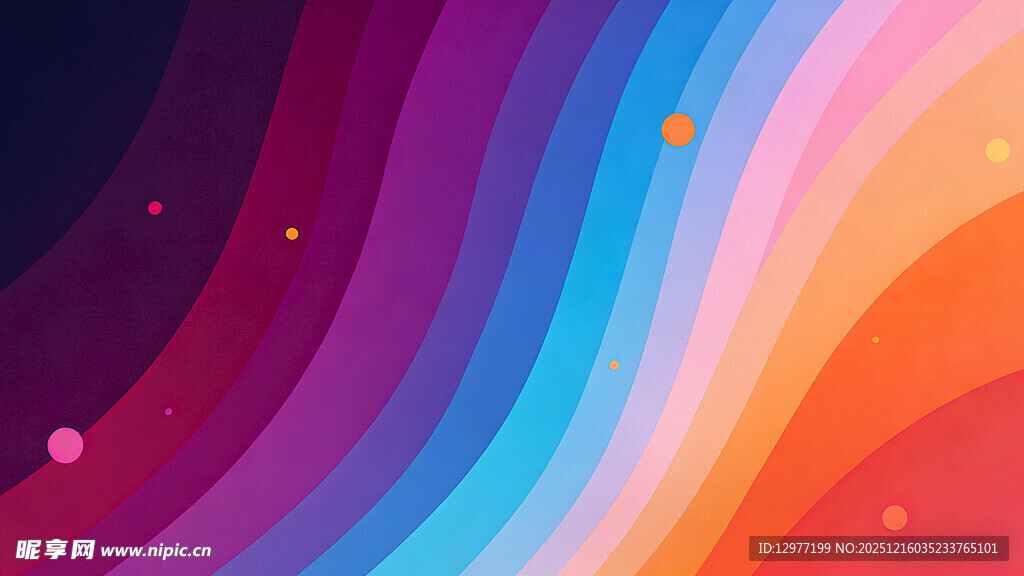 多彩波浪渐变抽象背景图